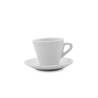 Tazza cappuccio con piatto Lisboa in porcellana bianca cl 21,6