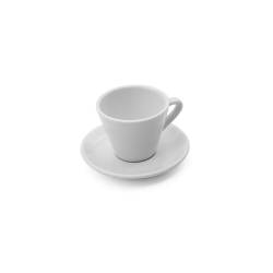Tazza caffè Lisboa con piatto in porcellana bianca cl 8