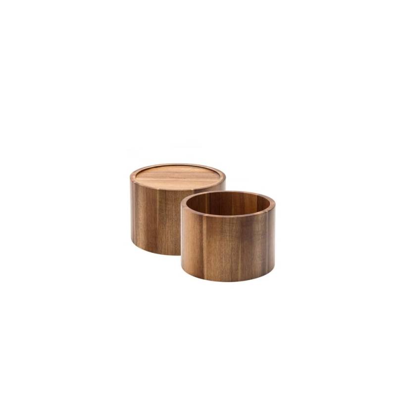 Contenitore e supporto per vaso ermetico in legno di acacia cm 21x12