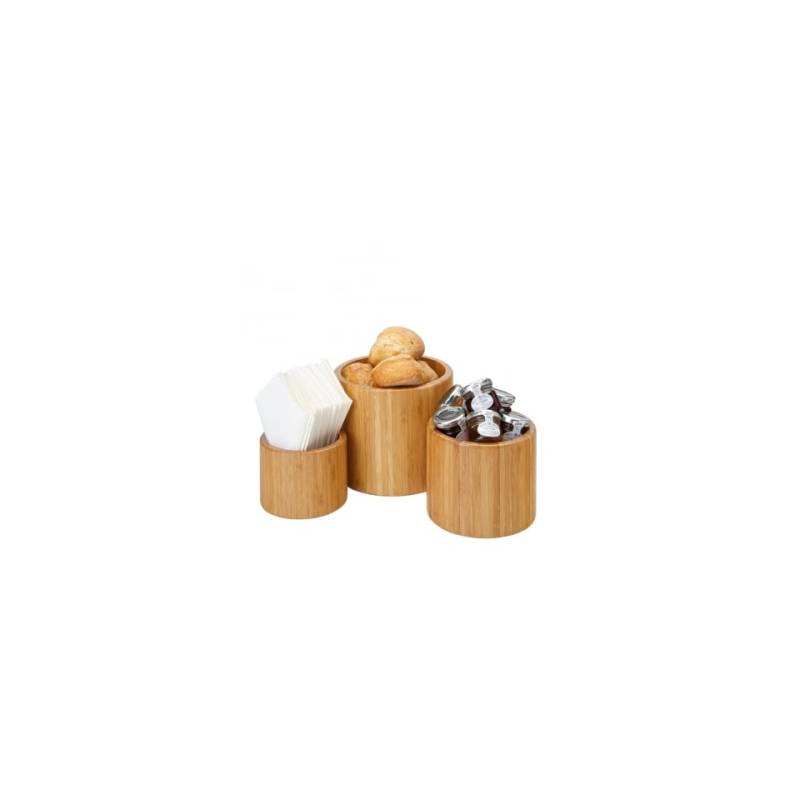 Contenitore e supporto per vaso ermetico in legno di acacia cm 21x12