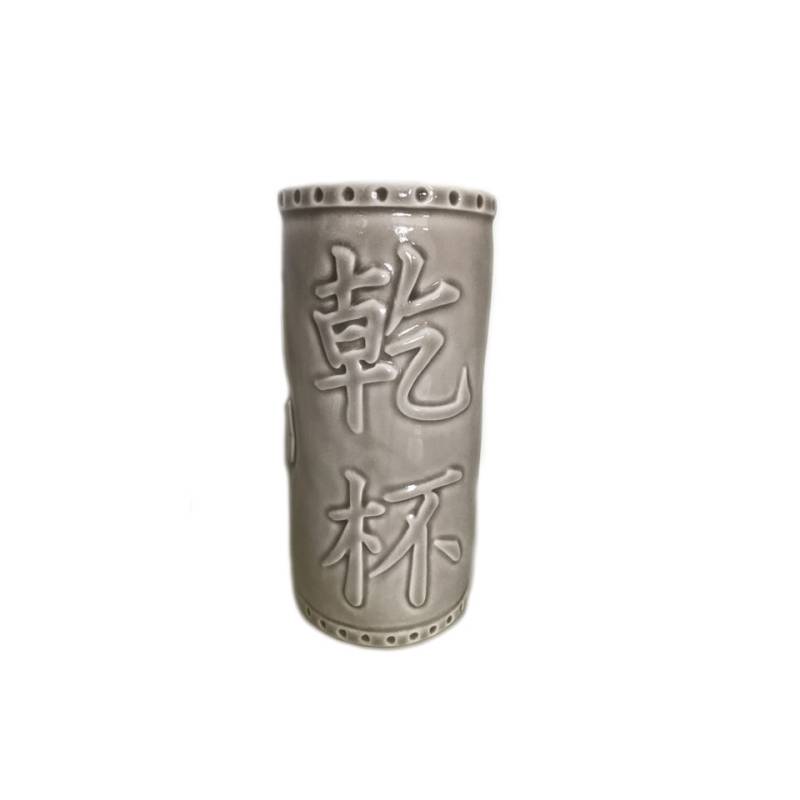 Tiki mug Samurai in porcellana grigia cl 56