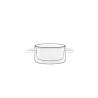 Luigi Bormioli petite casserole avec deux poignées en verre thermique 10x5.5 cm