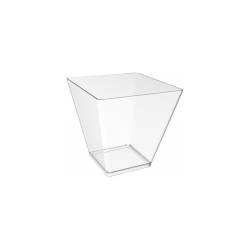 Transparent ps square prism cup 3.21 oz.