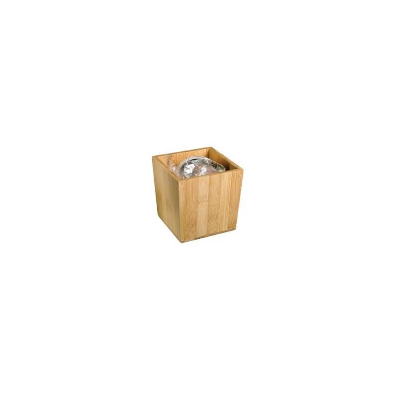 Porta rifiuti da tavolo in bamboo cm 11x10x11