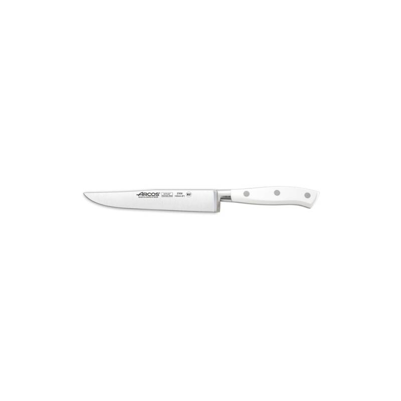 Coltello cucina Arcos in acciaio inox con manico bianco cm 15