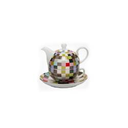 Teiera Tea for One Quadretti in porcellana