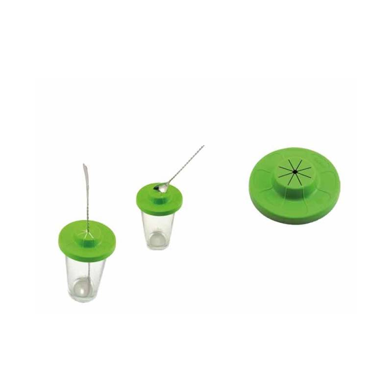 Green polypropylene cup cover cm 10.5
