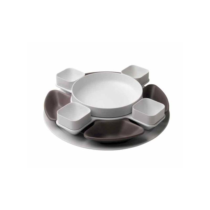 Set apéritif 8 pièces en mélamine blanche