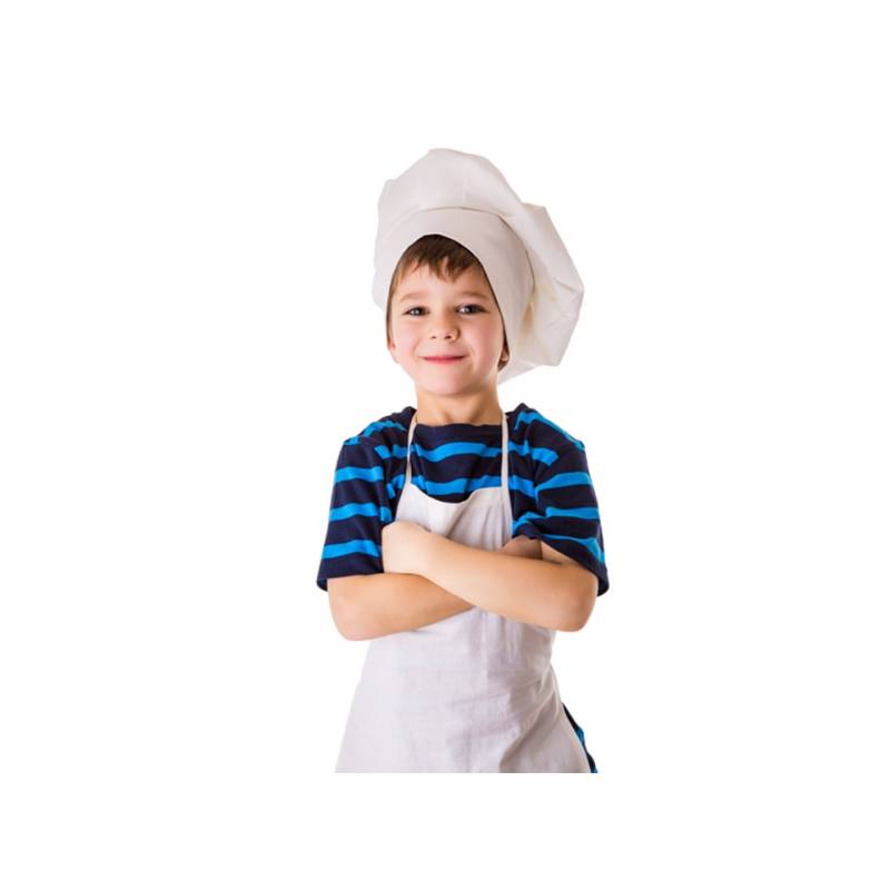 Children's herringbone apron 100% cotton white cm 60x75