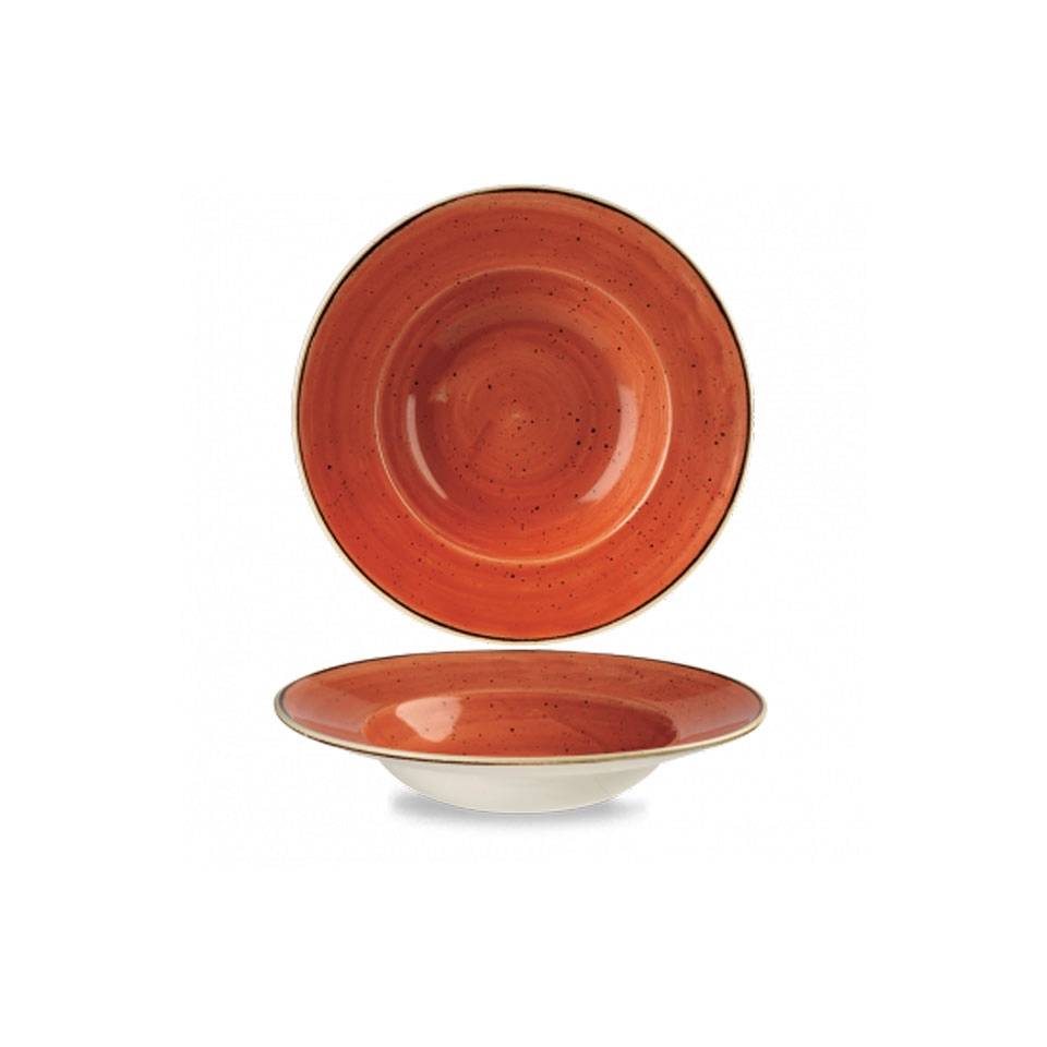Stonecast Churchill orange vitrified ceramic Pasta Bowl cm 28