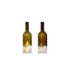 Portavelas botella bordelesa de cristal verde 20x7,5 cm