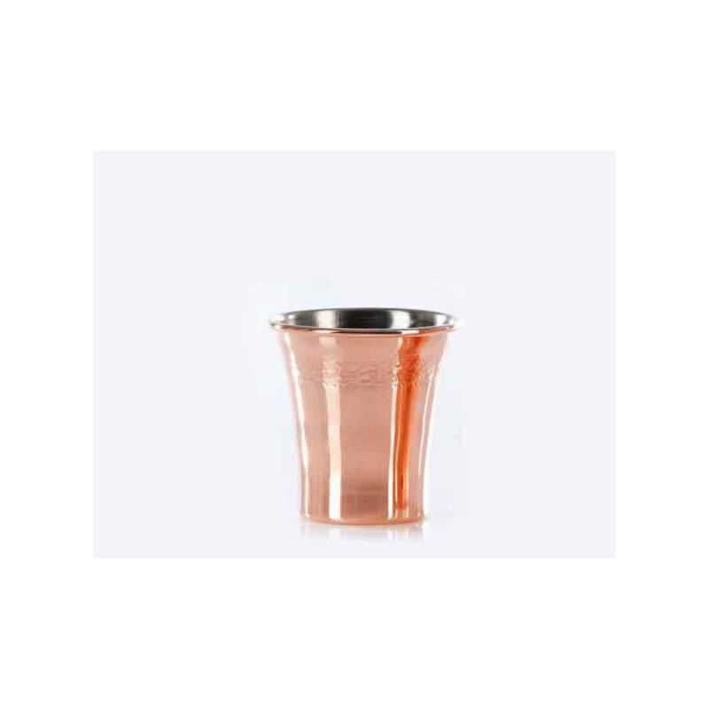 Bicchiere Mint Julep in rame martellato con decoro cl 34