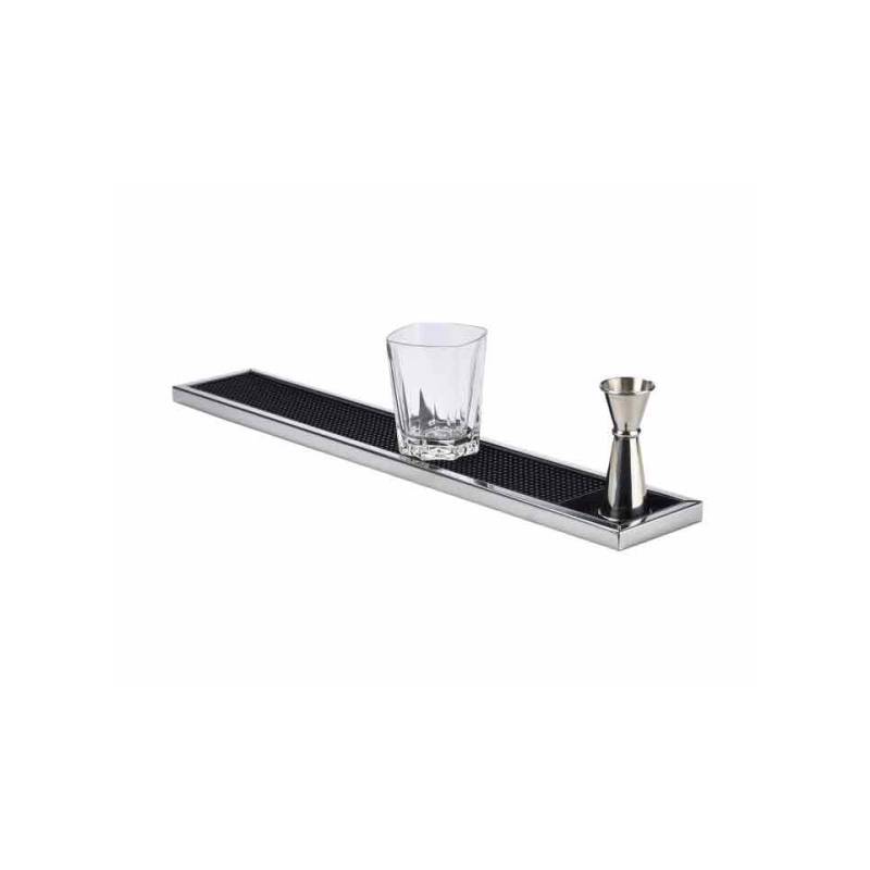 Bar mat in acciaio inox e abs nero