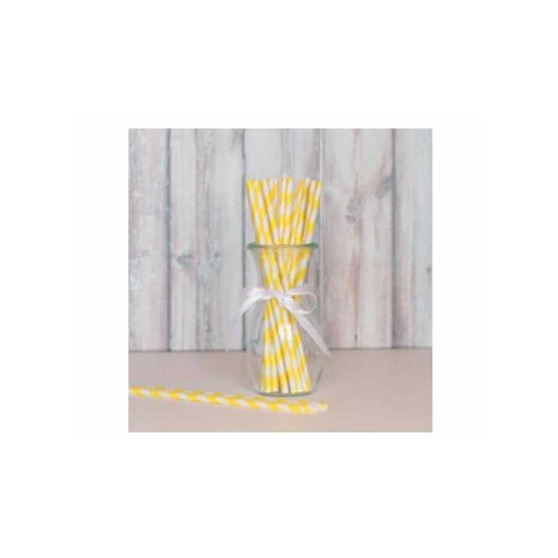 White and yellow paper straws cm 20