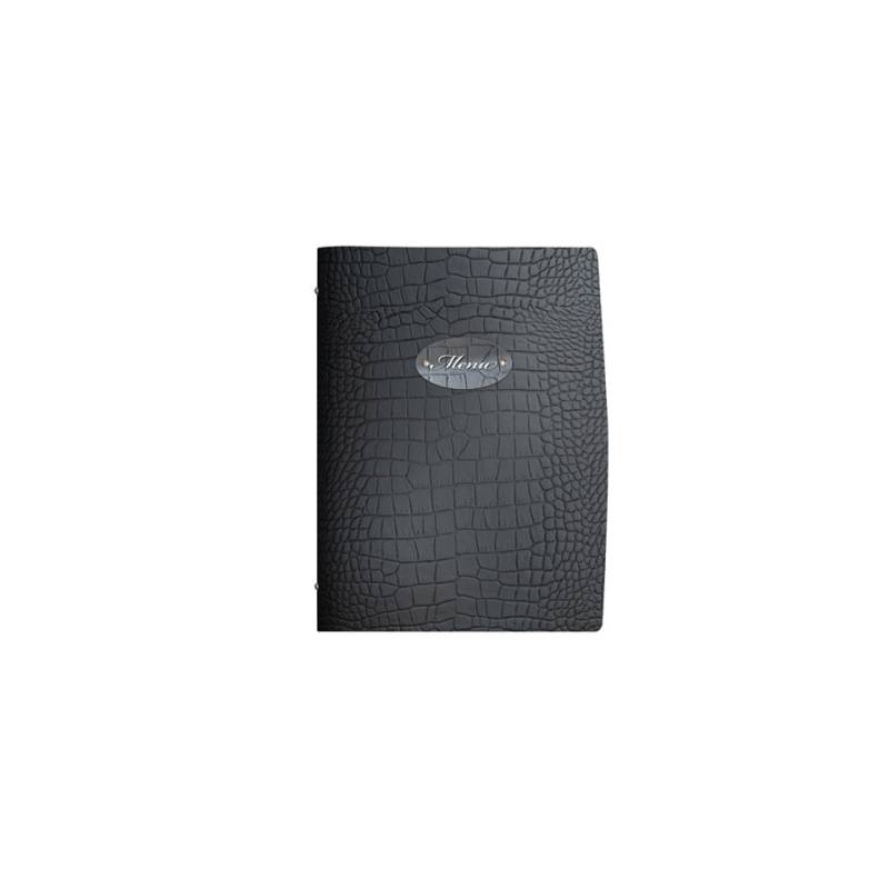 Porte-menu Cocco A4 ''Menù'' en cuir noir cm 31,5x24