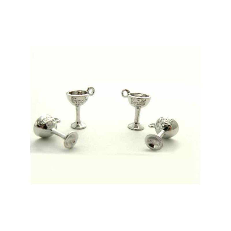 2er-Set Braut und Bräutigam mit Juwelen verzierte Gläser