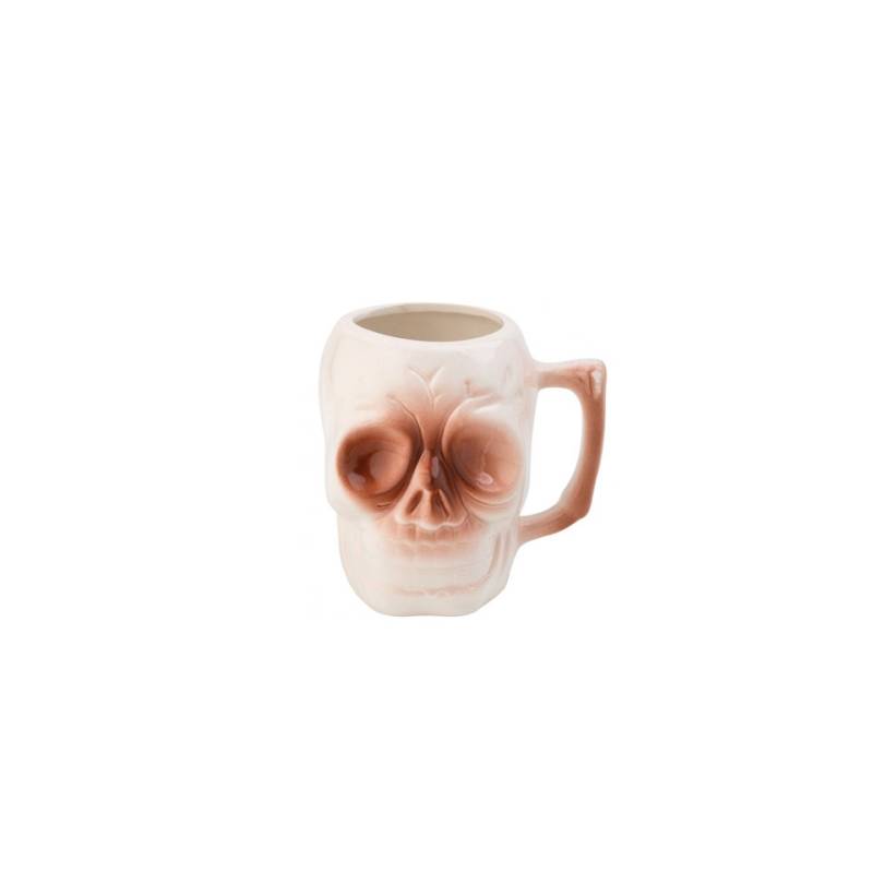 White porcelain skull tiki mug cl 37