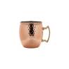 Coppered and hammered stainless steel rounded mug cl 55