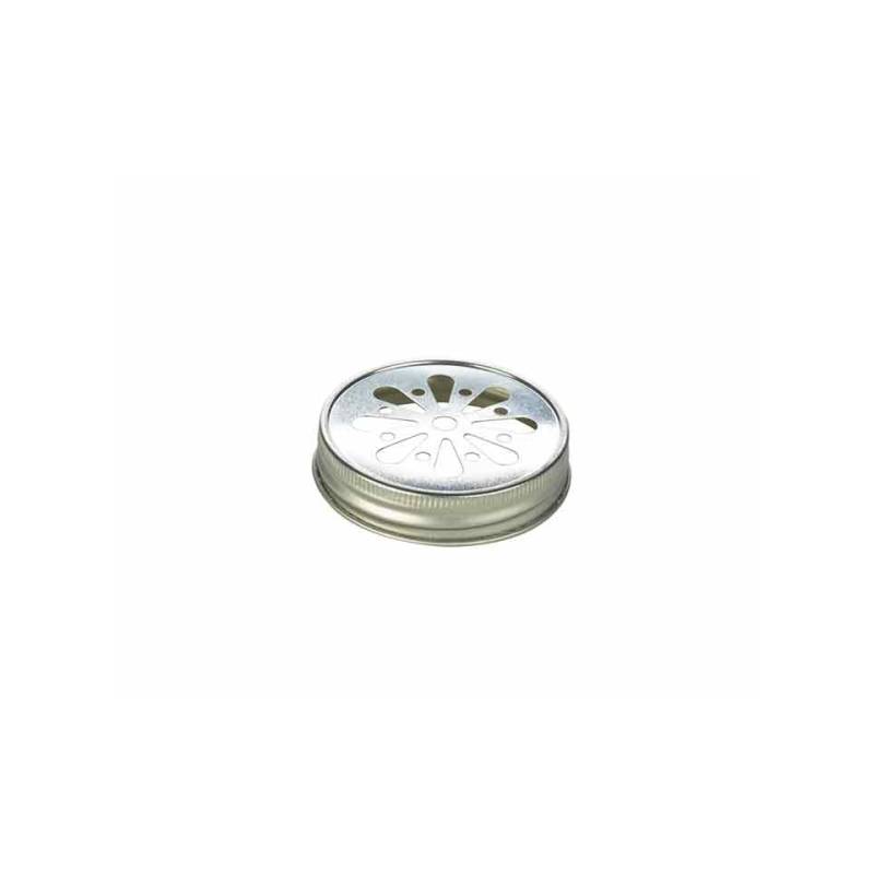 Aluminum jar glass lid with decoration