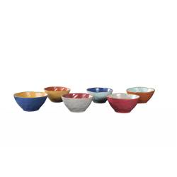 Mediterranean colored ceramic salad bowl cm 17.5