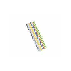 Striped straws individually bagged in paper assorted colors cm 20