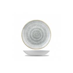 Piatto Coupe Studio Prints Homespun Churchill in ceramica vetrificata bianca e grigia cm 18,2