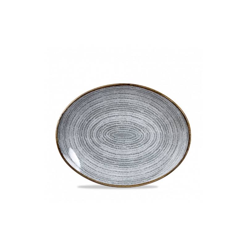 Piatto ovale Studio Prints Churchill in ceramica vetrificata grigia cm 31,7x25,5