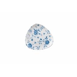Piatto piano triangolare Linea Vintage Rose Chintz Churchill in ceramica vetrificata blu cm 19