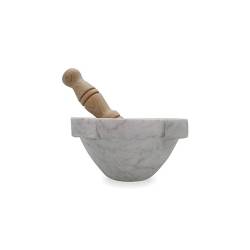 Marble mortar with wooden pestle cm 18