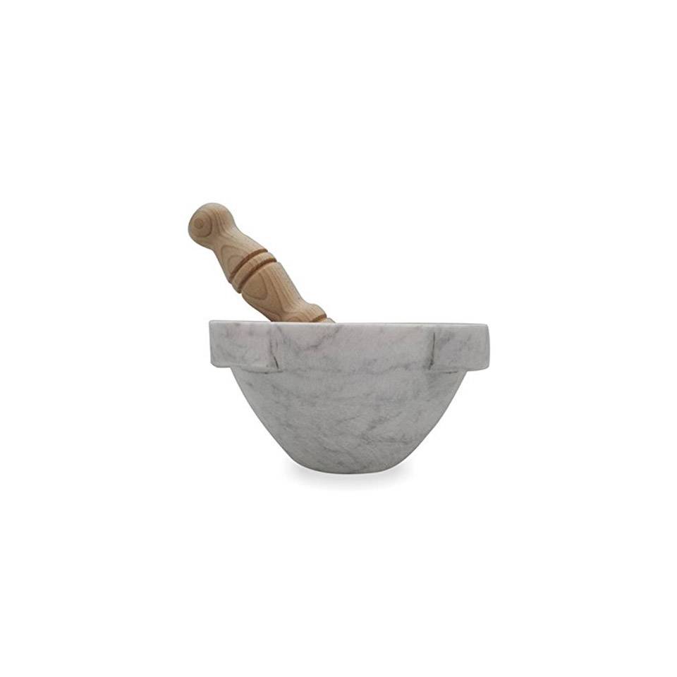 Marble mortar with wooden pestle cm 16