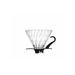 Coffee filter 1-4 cups glass with black rim