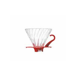 Coffee filter 1-4 cups glass with red rim