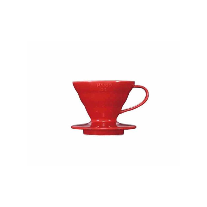 Red ceramic 1-2 cup coffee filter