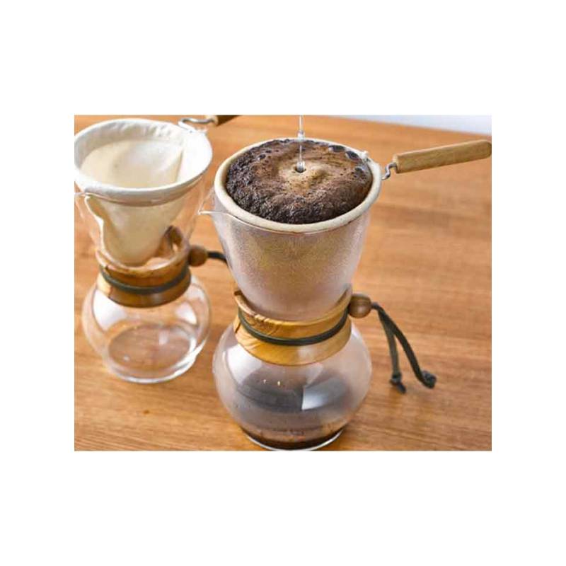 Caffettiera caffè americano Drip Pot Hario in vetro e legno cl 48