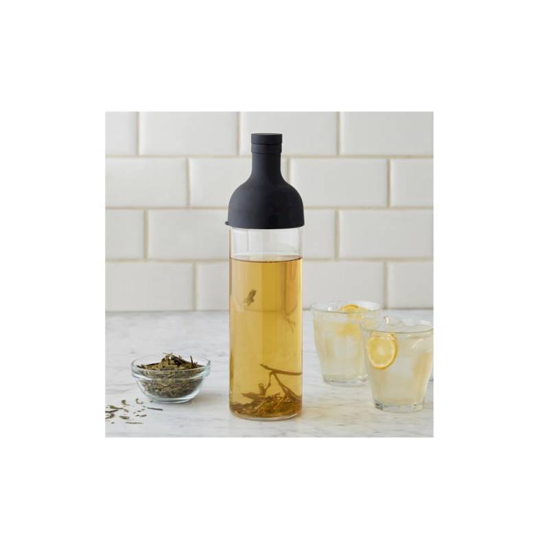 Green glass and silicone Hario iced tea bottle with filter cl 75