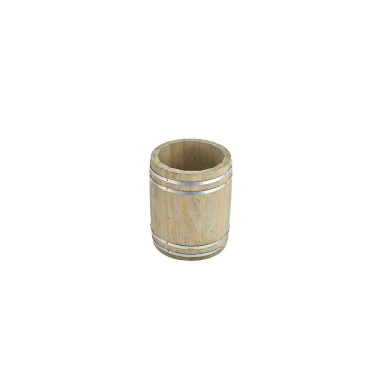 Wooden barrel straws holder cm 11