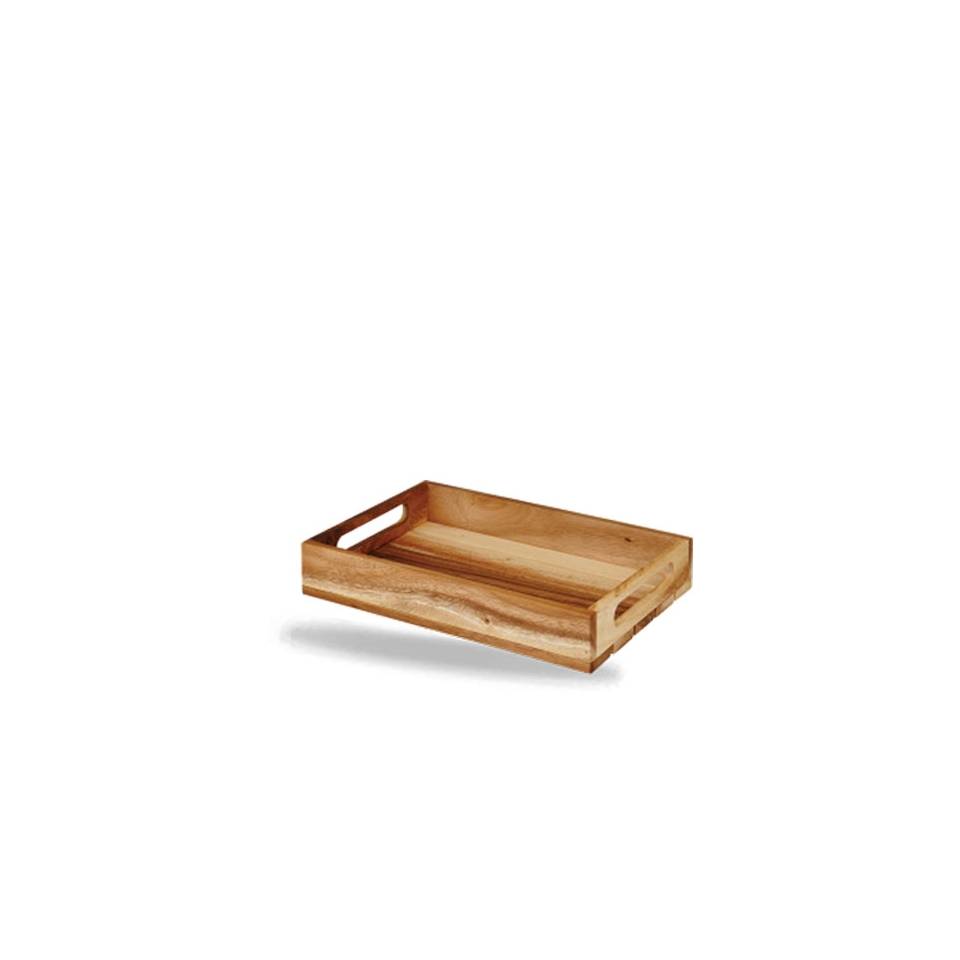 Wood Churchill rectangular box in brown acacia wood 30x20x4.8 cm