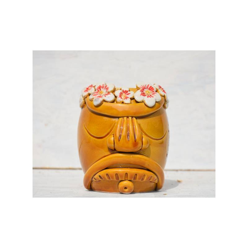 Tiki Mug Hawaii Flower in brown porcelain cl 55