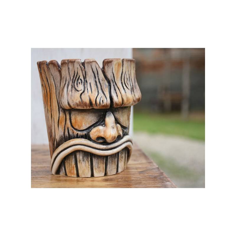 Tiki Mug Wood Totem porcelain brown cl 45