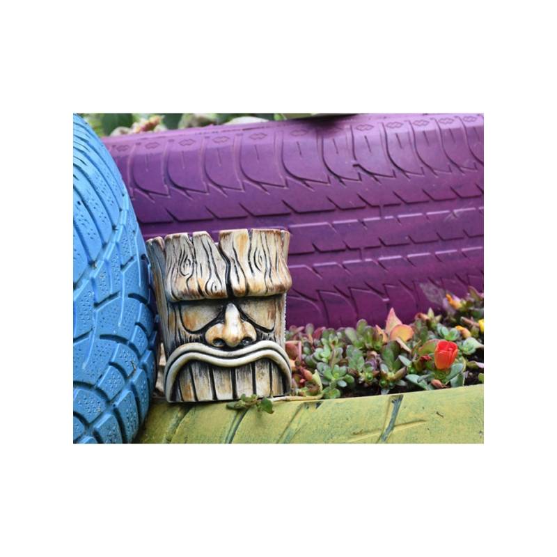 Tiki Mug Wood Totem in porcellana marrone cl 45