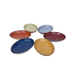 Vassoio ovale Mediterraneo in ceramica colorata cm 32x22,5