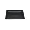 Ming II flat plate in black stoneware 21x21x2 cm