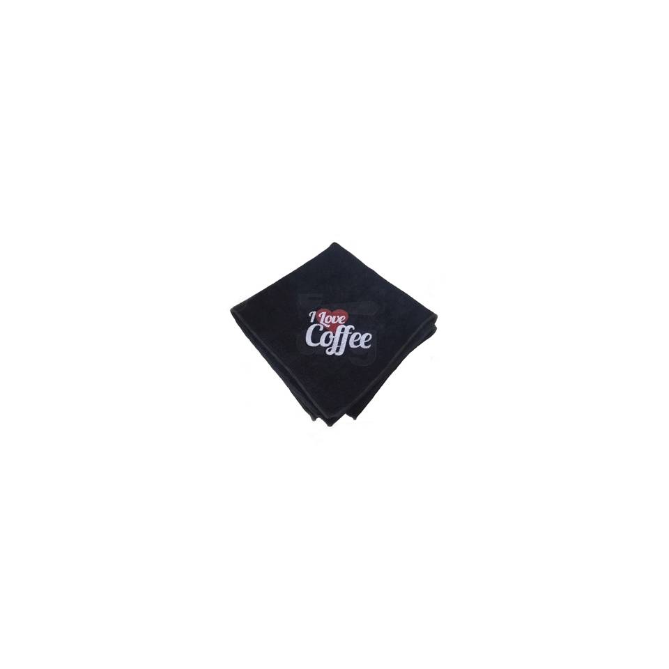 I Love Coffee multipurpose cloth in black microfiber cm 40x40