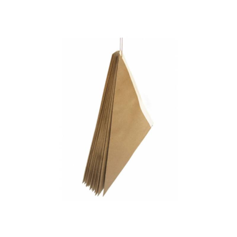 Brown paper disposable cones with white interior cm 29.5x21