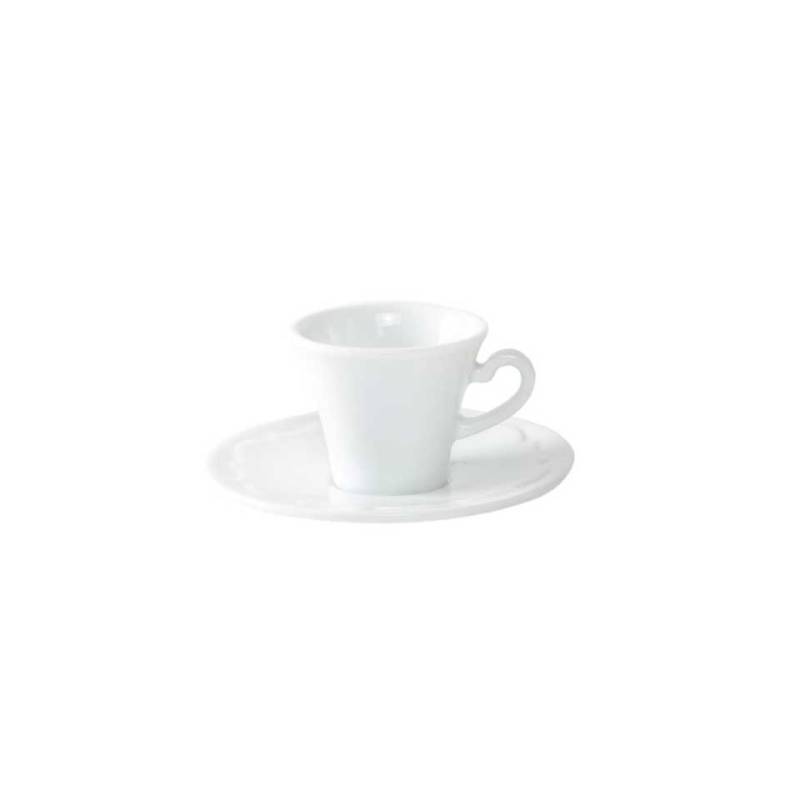 Tazza caffè con piatto Vivaldi in porcellana cl 9