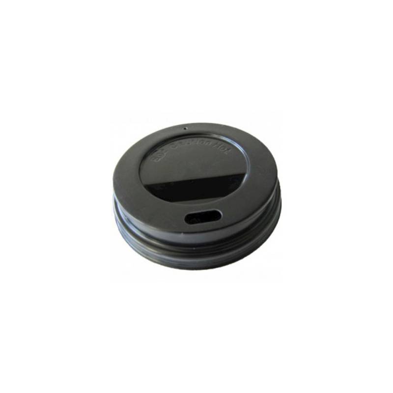 Coperchio monouso nero con foro cm 6,5