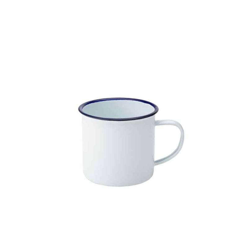 Tazza Mug In Metallo Smaltato Bianco Cl 38