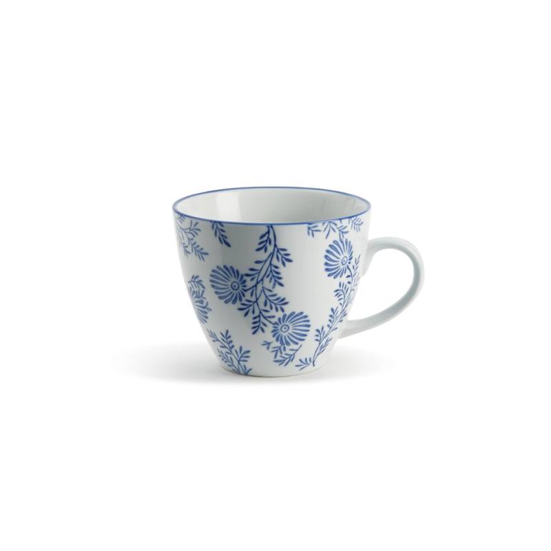 Indigo porcelain mug with floral decoration cl 50