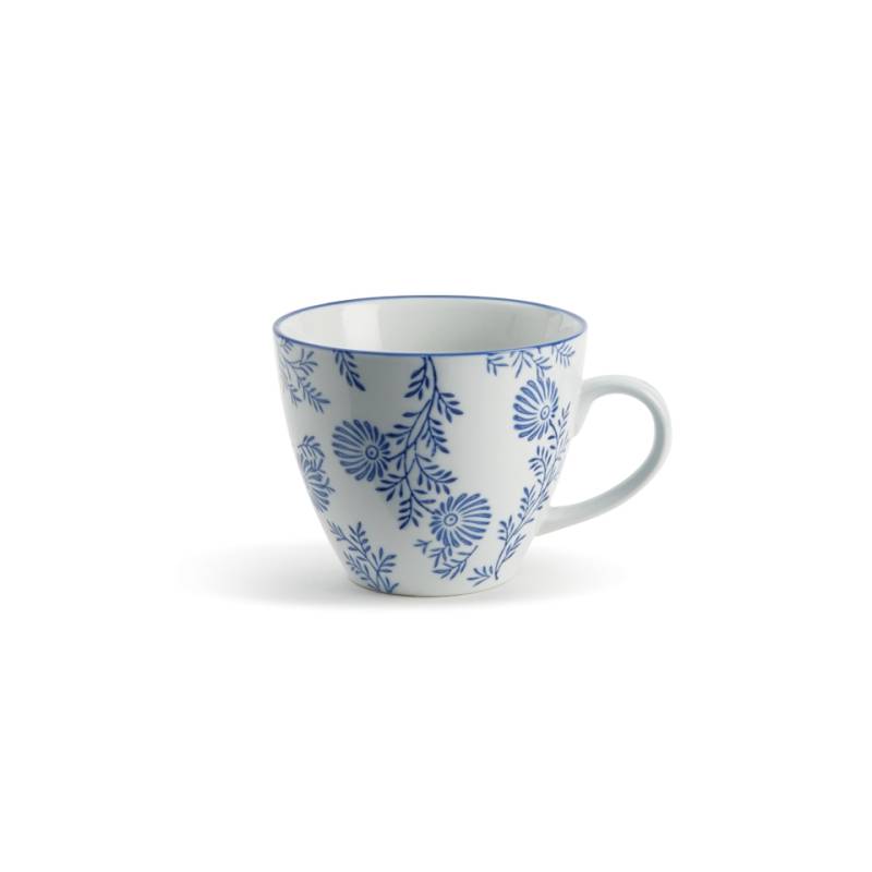 Tazza Indaco in porcellana con decoro floreale cl 50