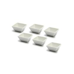 White porcelain square cup 2.56x1.81 inch